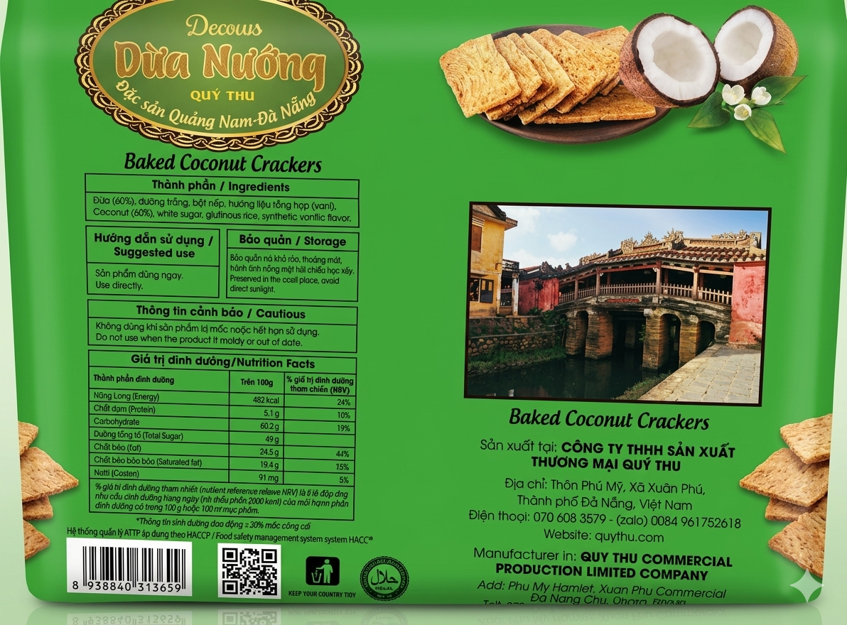 Bánh Dừa Nướng Quý Thu (Crispy Baked Coconut Crackers)