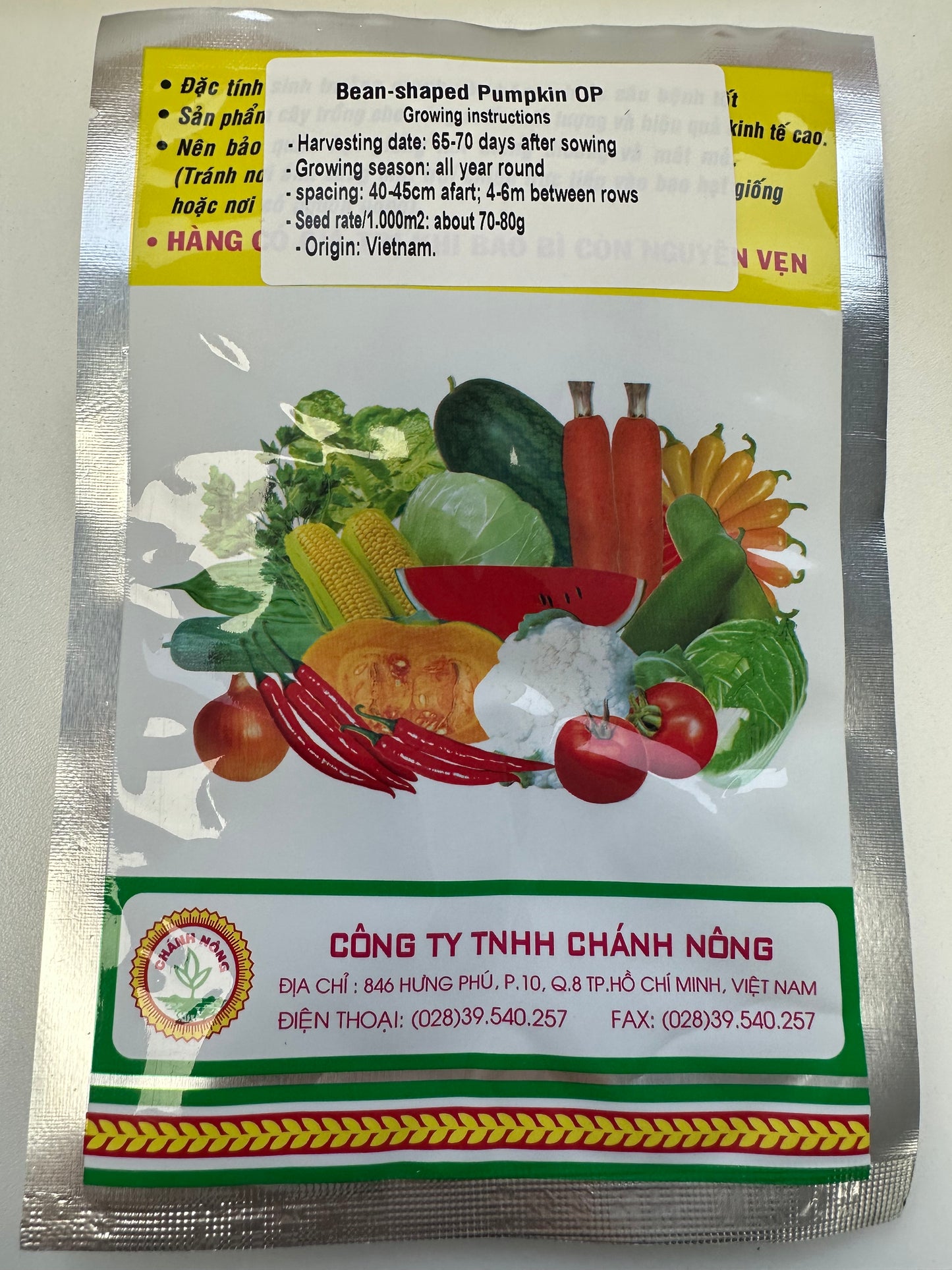Chánh Nông – Graines de citrouille de qualité supérieure (Bí đỏ ăn ngọn CN 300) - Spécialisé pour les pousses et les fleurs