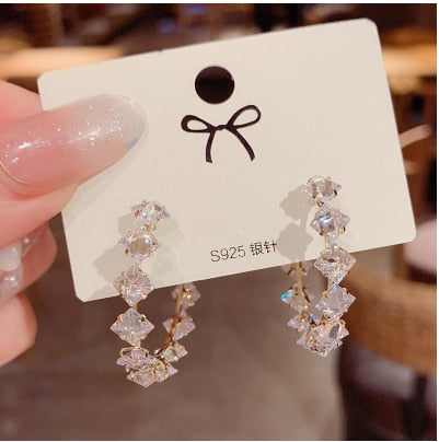 Elegant Vintage Temperament Long Royal Blue Fox Gem Pendant Fringe Earrings For Women Korean Fashion Earring Party Jewelry Gift