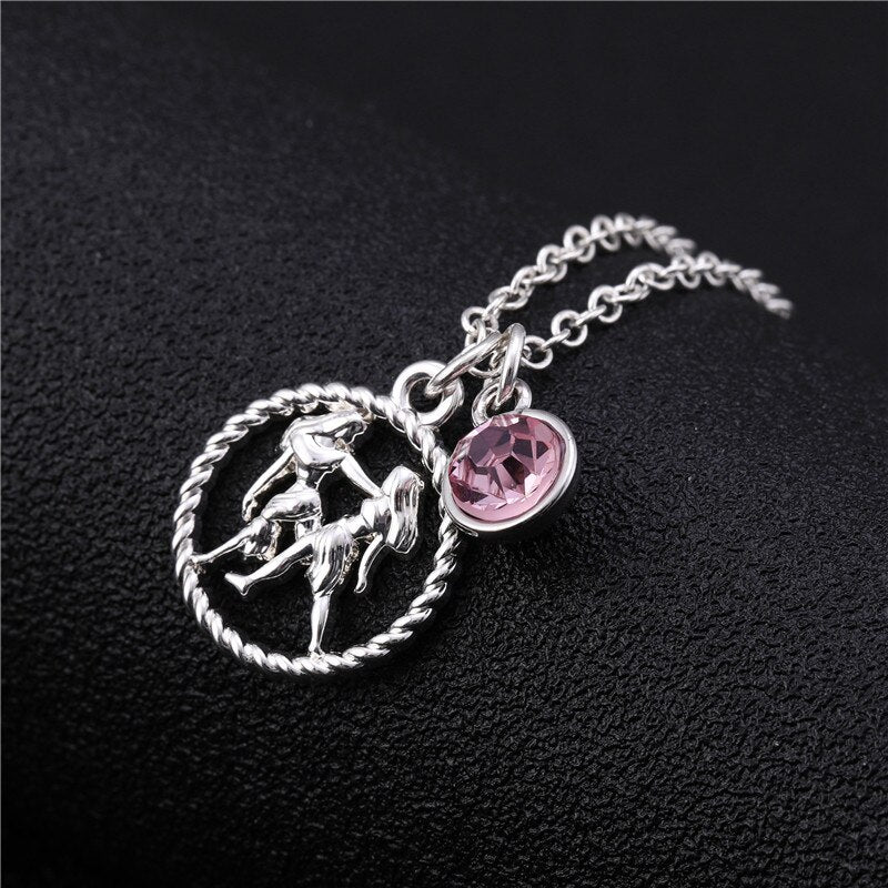 Skyrim Twelve Constellations Charm Necklace For Women Girl Zodiac Signs Jewelry Astrology Chokers Necklace Cancer Virgo Pisces