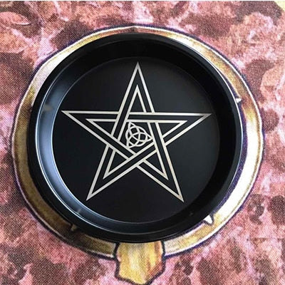 Astrology Pentagram Candlestick table altar plate Triquetra Divination Wicca ceremony Accessories