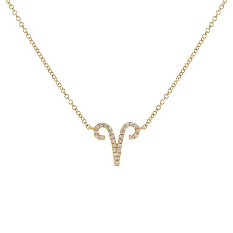 CRMYA Cubic Zirconia Charm Chain Pendants 12 Zodiac Constellation Necklace Silver Gold Plated Fashion Jewelry For Womdn And Men