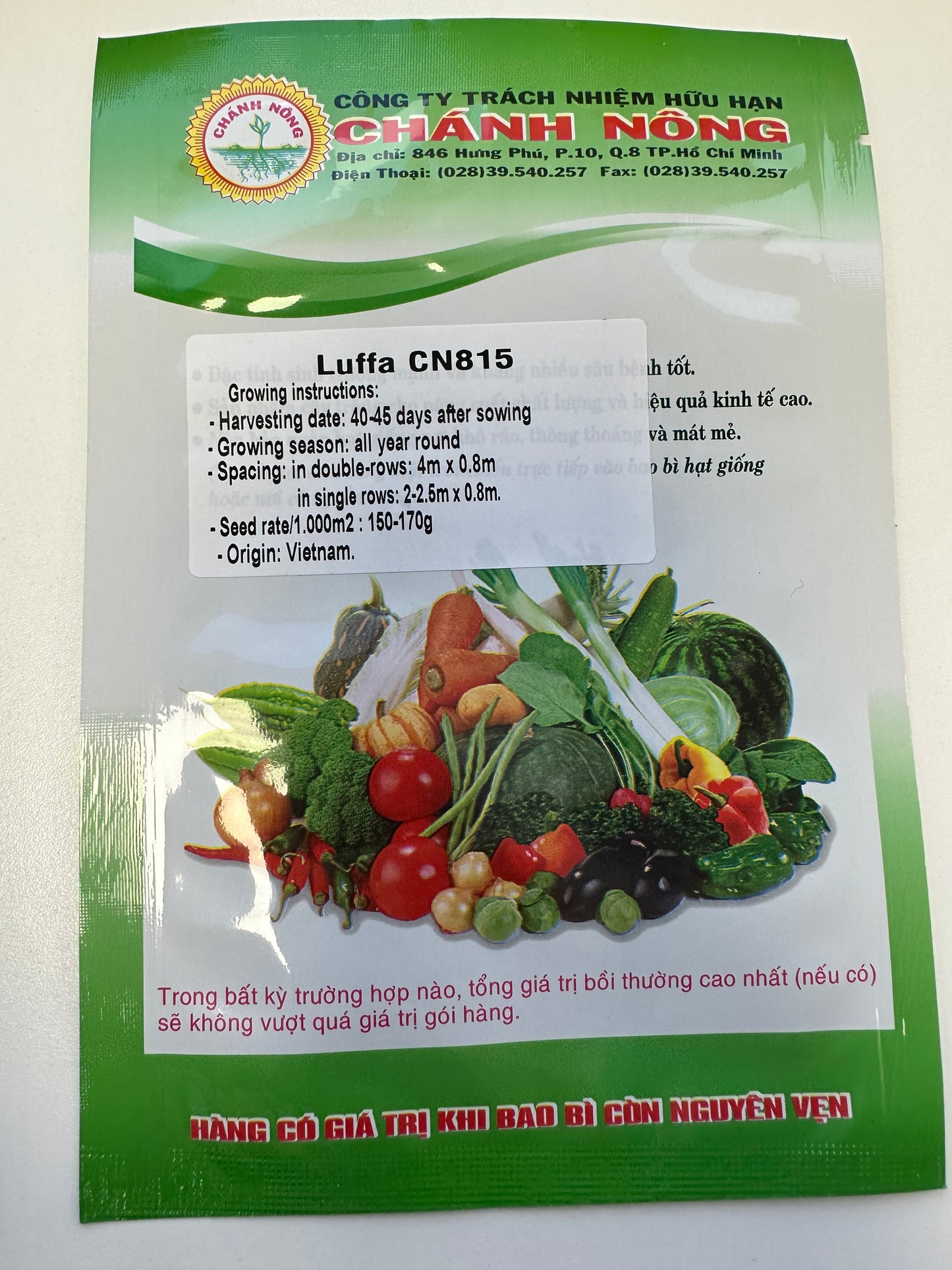 Chánh Nông - Hạt Giống Mướp hương CN815 Lai - Giống Mướp hương (SUMO Variety)