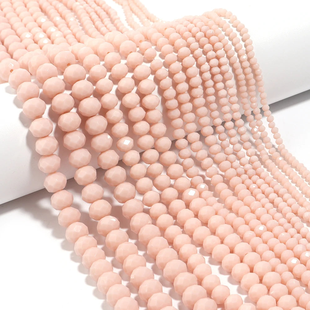 1Strand/Lot 3 4 6 8 10mm Rondelle Flat Faceted Crystal Beads Glass Spacer Beads For DIY Crafts Ornament Making Handmade Accesso