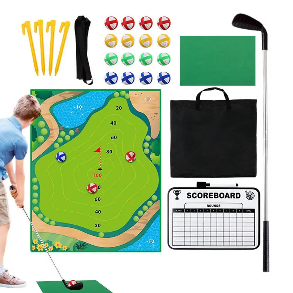 Trò Chơi Golf Chipping Trận Đấu Golf Chipping Với Thảm Đánh Bóng Thảm Tập Dính Với Gậy Putter Dụng Cụ Tập Luyện Putting Green Cho