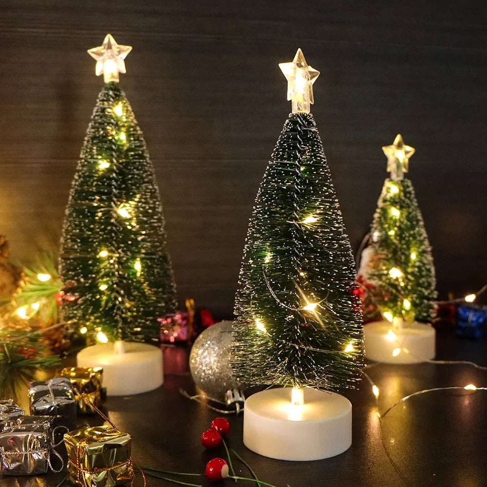 Cây Thông Noel Nhỏ Luminous Đèn LED Trang Trí Nhà Nến Điện Quà Tặng Trẻ Em Đồ Trang Trí Tiệc Năm Mới Giáng Sinh