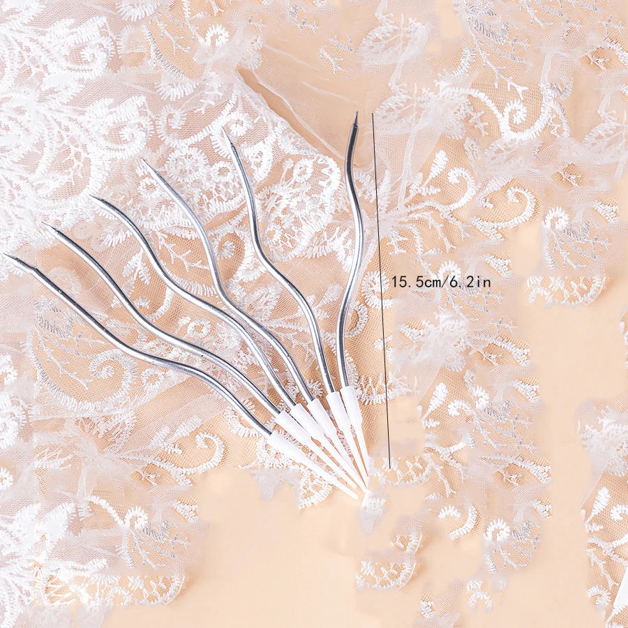 24Pcs/12PCS Champagne Gold Candles Cake Topper for Birthday Wedding Party DIY Decoration Supply Cake Decoration