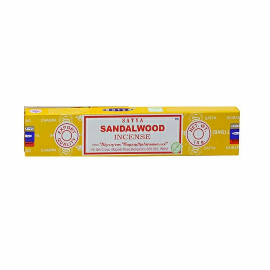 Bâtonnets d'encens roulés à la main Satya Sai Baba 15g, 6 parfums : Santal, Lavande, Sang de Dragon, Bois d'Agar, Patchouli, etc.