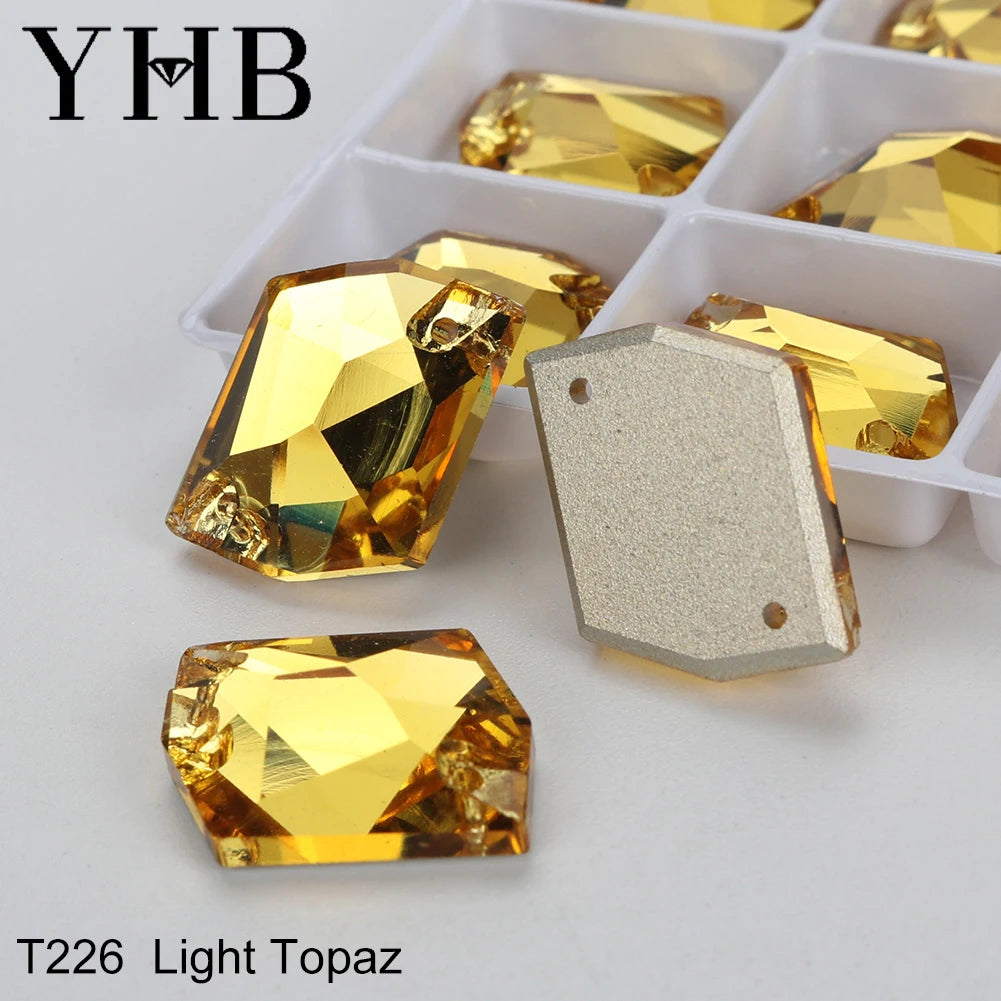 YHB Top Quality Cosmic Glass Crystal AB Moonlight Sewing Stones Flatback Sew on Rhinestones For Garment Clothes Bags