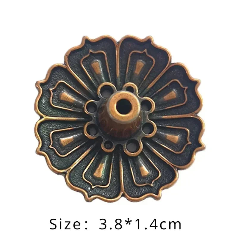 Incense Holder for Sticks Alloy Incense Burner Creative 3 levels Lotus Incense Stick Holder and Detachable Ash Catcher