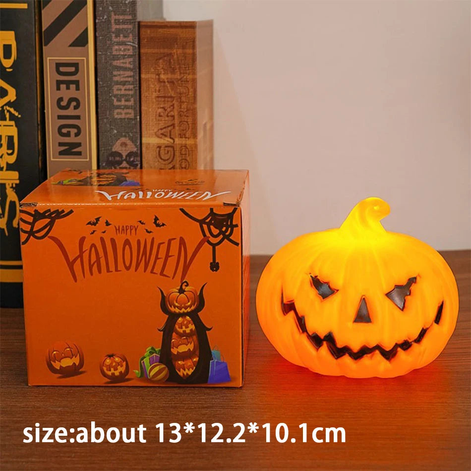 Citrouille Lanterne Bougie Lumière Halloween Crâne Fantôme Visage Lampe Cadeau Enfants Pour Chambre Jardin Fête Décoration Lumière D'ambiance