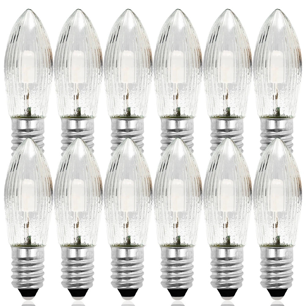 Warm Light Glass Bulbs Tapered Candles E10 LED Replacement Bulbs for Lights Candle Arch Bathroom Kitchen Home Lamps Bulb Decor