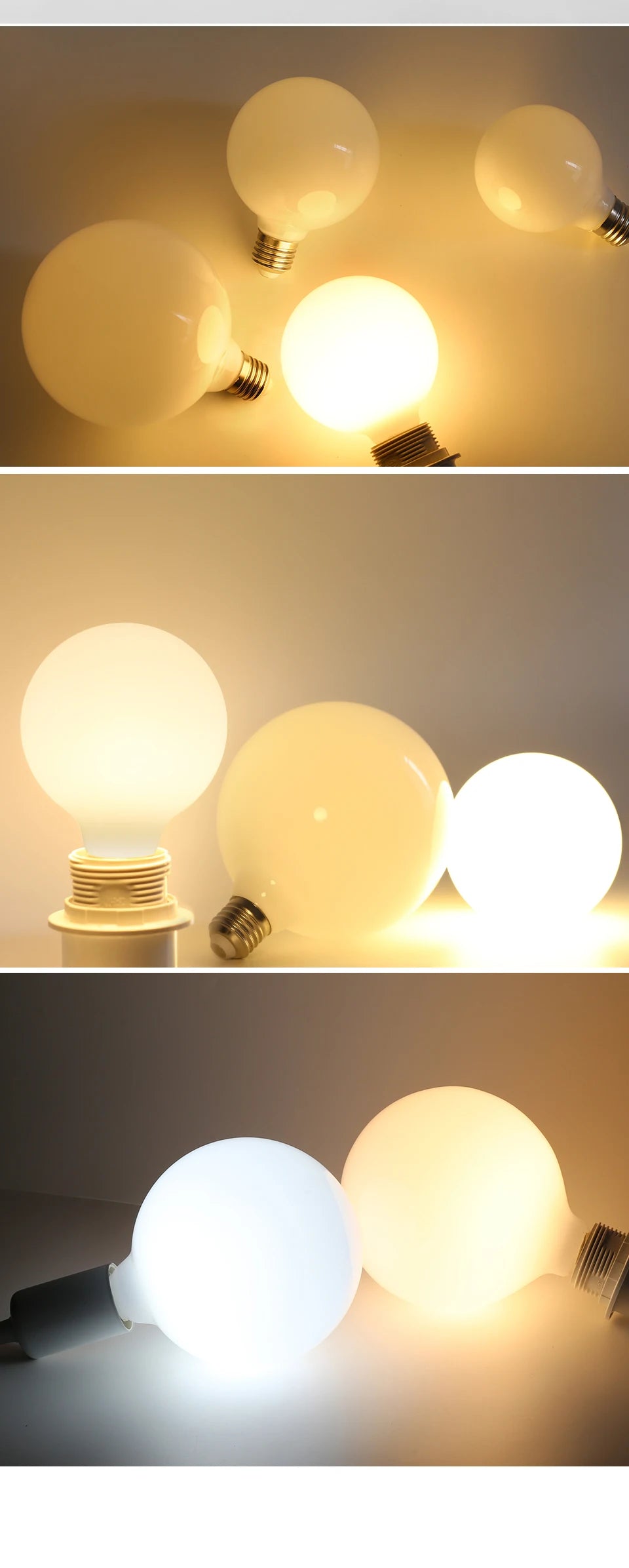 E27 LED Bulb AC 220V 110V G80 G95 G125 Energy Saving Global Light Lampada Ampoule LED Light Bulb Cold Warm White LED Lamp