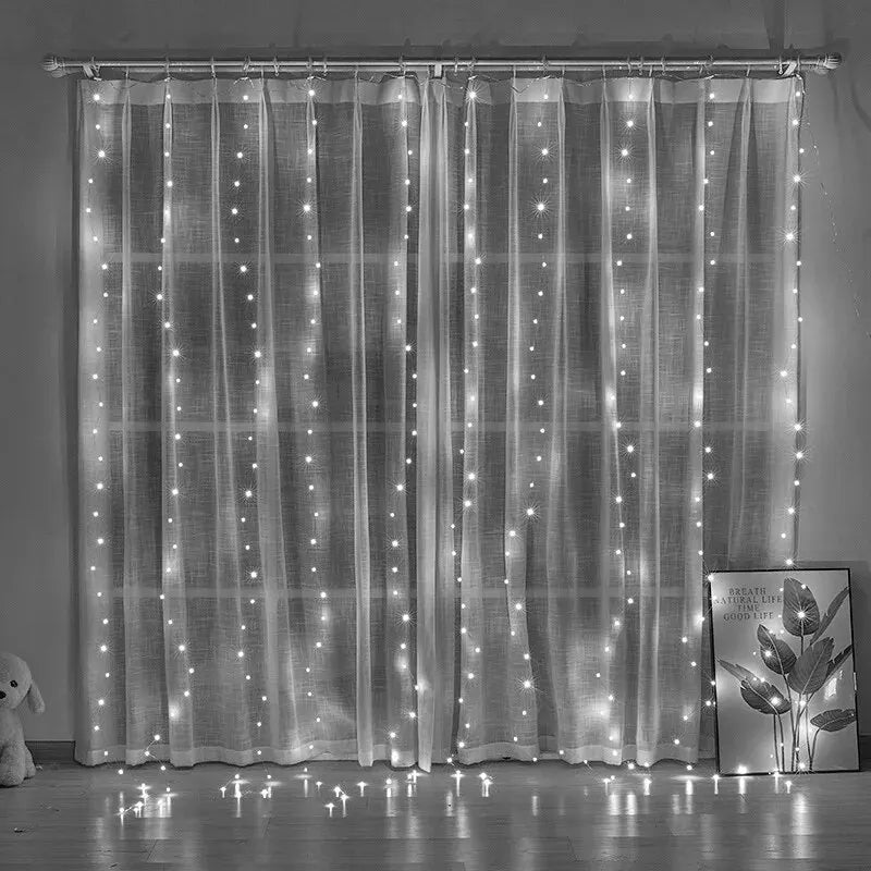 1 guirlande lumineuse LED rideau USB 3x3/3*2/3*1, pour chambre, Noël, féerique, guirlande lumineuse, feston, mariage, décoration de maison ou de chambre