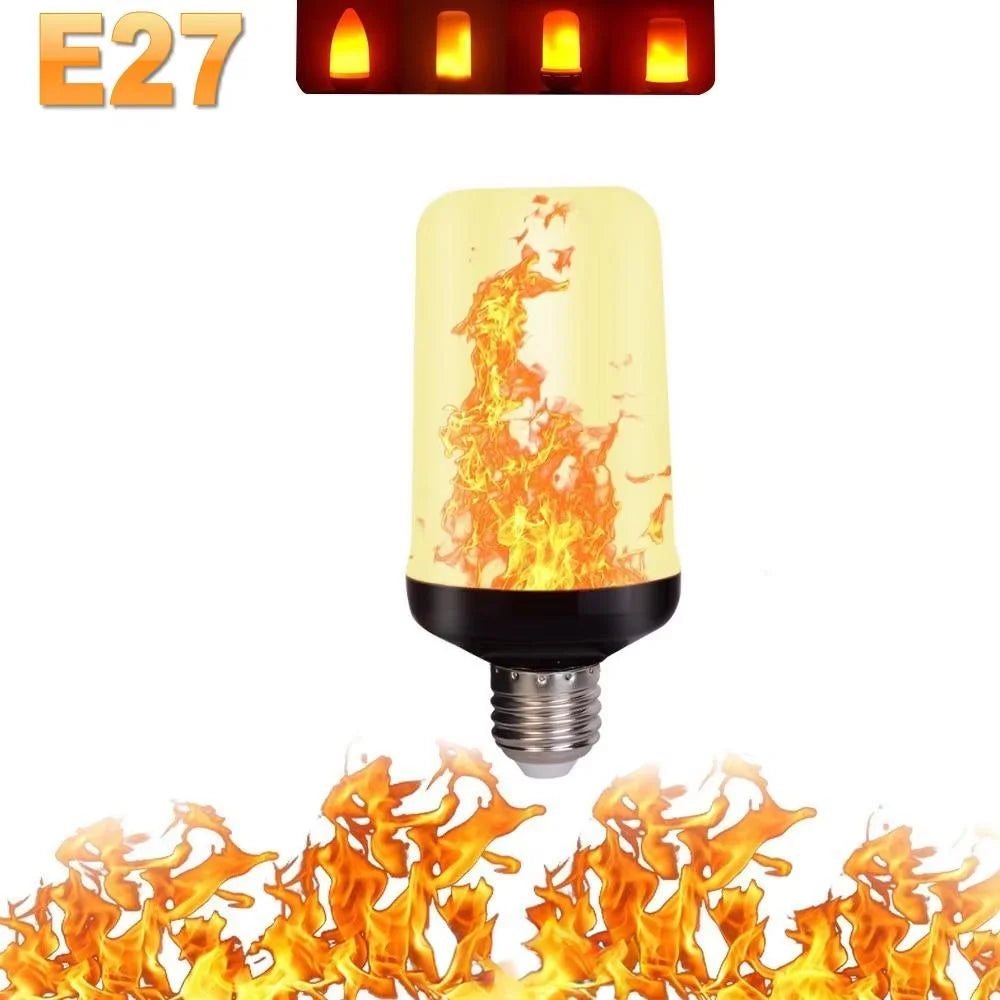 B22 E27 LED Flame Effect Light Bulb 4 Modes Flickering Fire Simulation for Party KTV Festival Garden Home Decor Outdoor Lighting