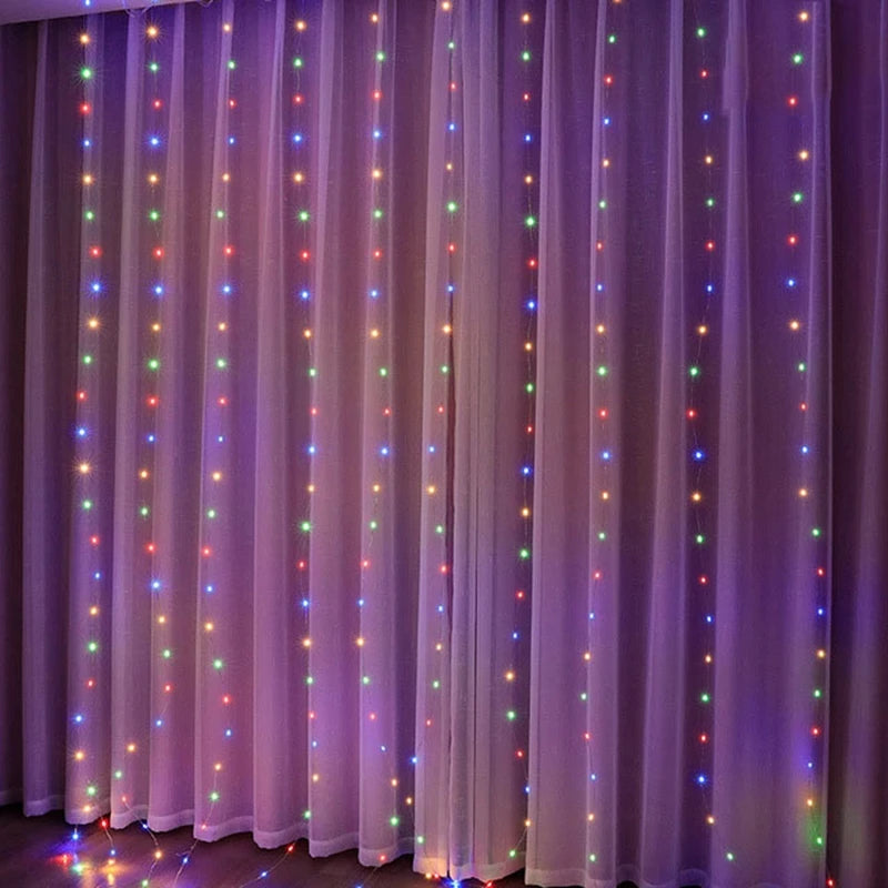 Guirlande lumineuse USB guinguette, guirlande lumineuse féérique, rideau lumineux, lumière de Noël, décoration de Noël pour la maison, lampe décorative Ramadan Nouvel An