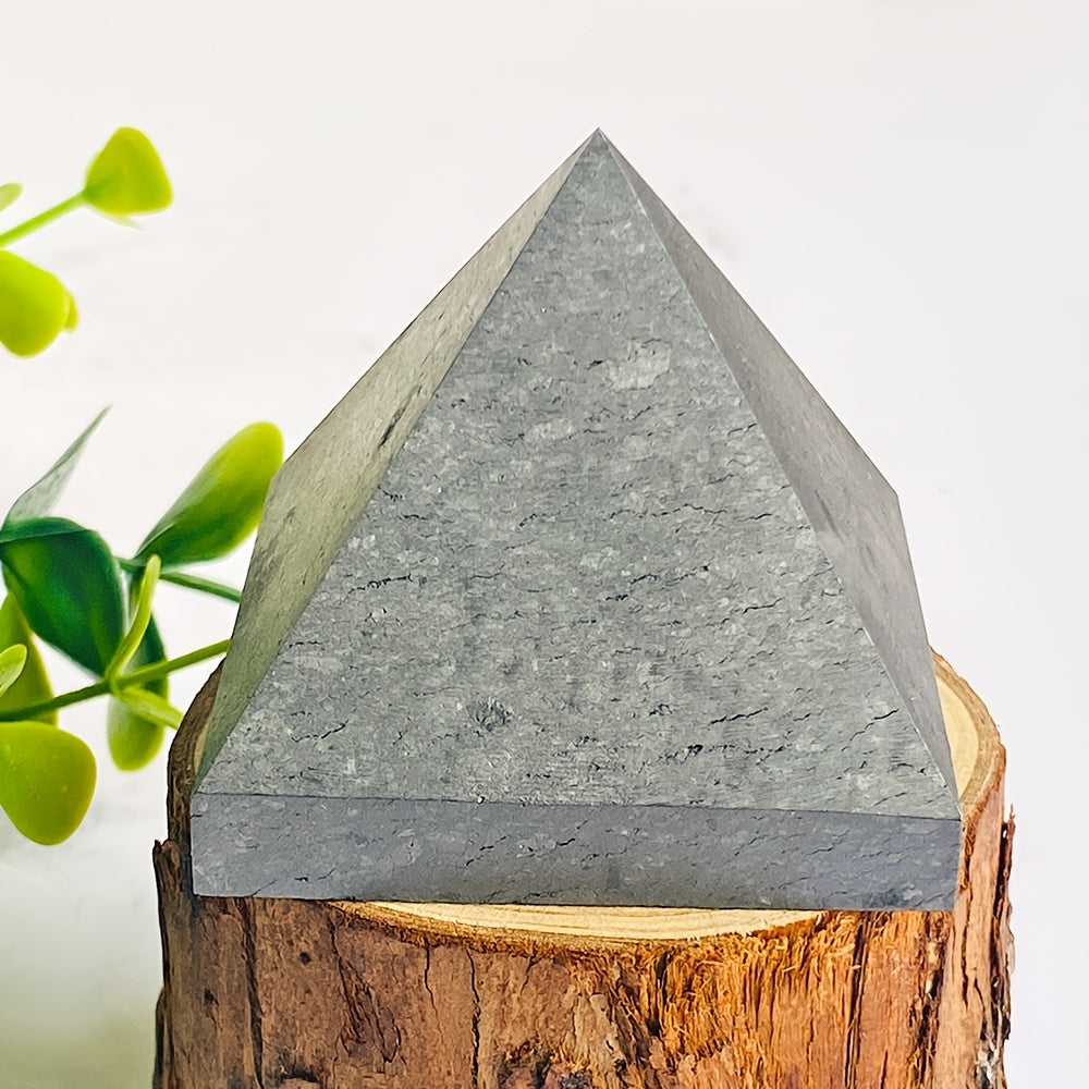 Kim Tự Tháp Thông Shungite Chế Tác Thủ Công - Pha Lê Tự Nhiên Dùng Để Thiền Định, Trang Trí Nhà Cửa & Bảo Vệ Theo Phong Thủy