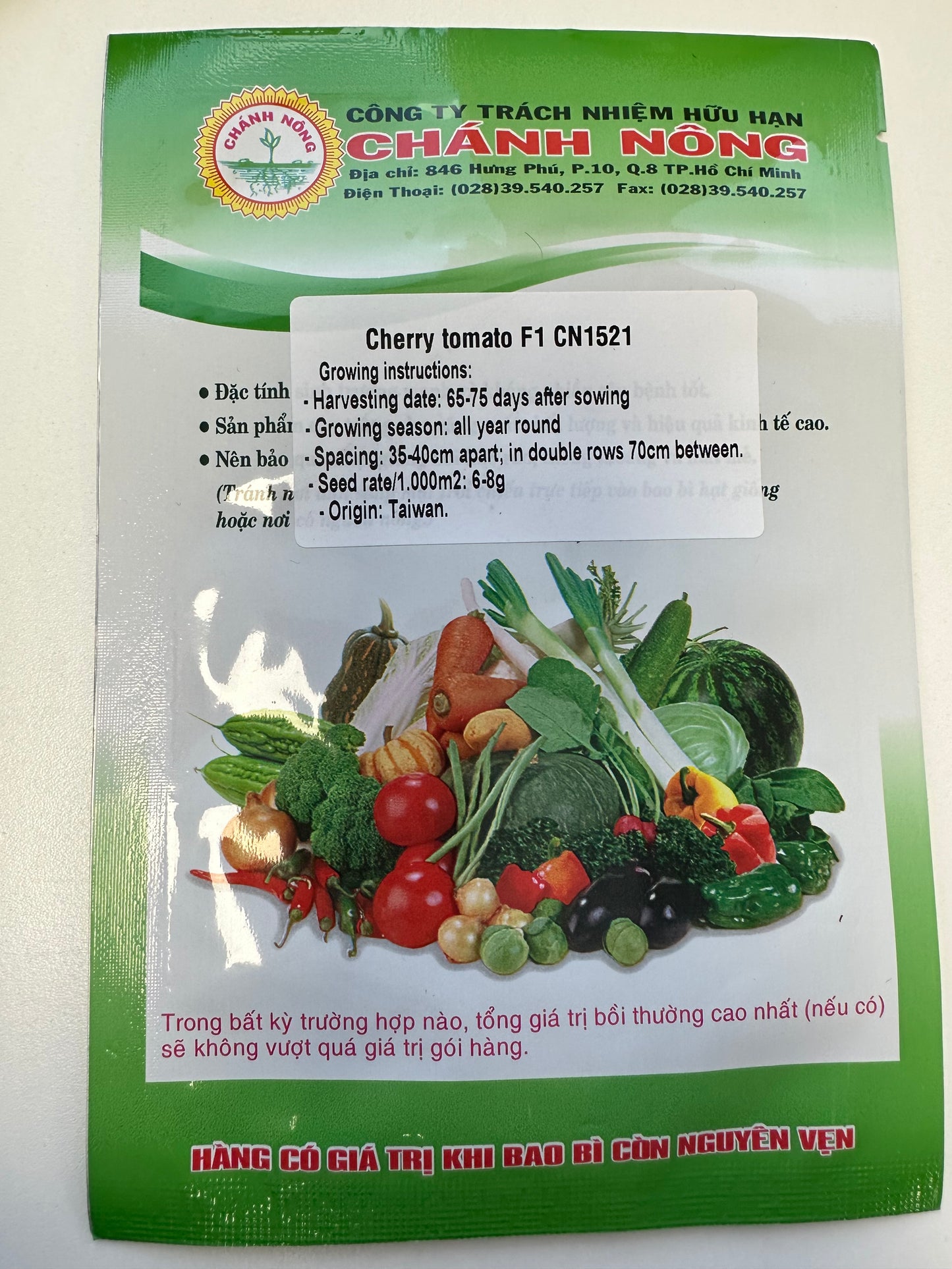 Semences de tomates cerises hybrides F1 (Cà chua Cherry CN 1521)