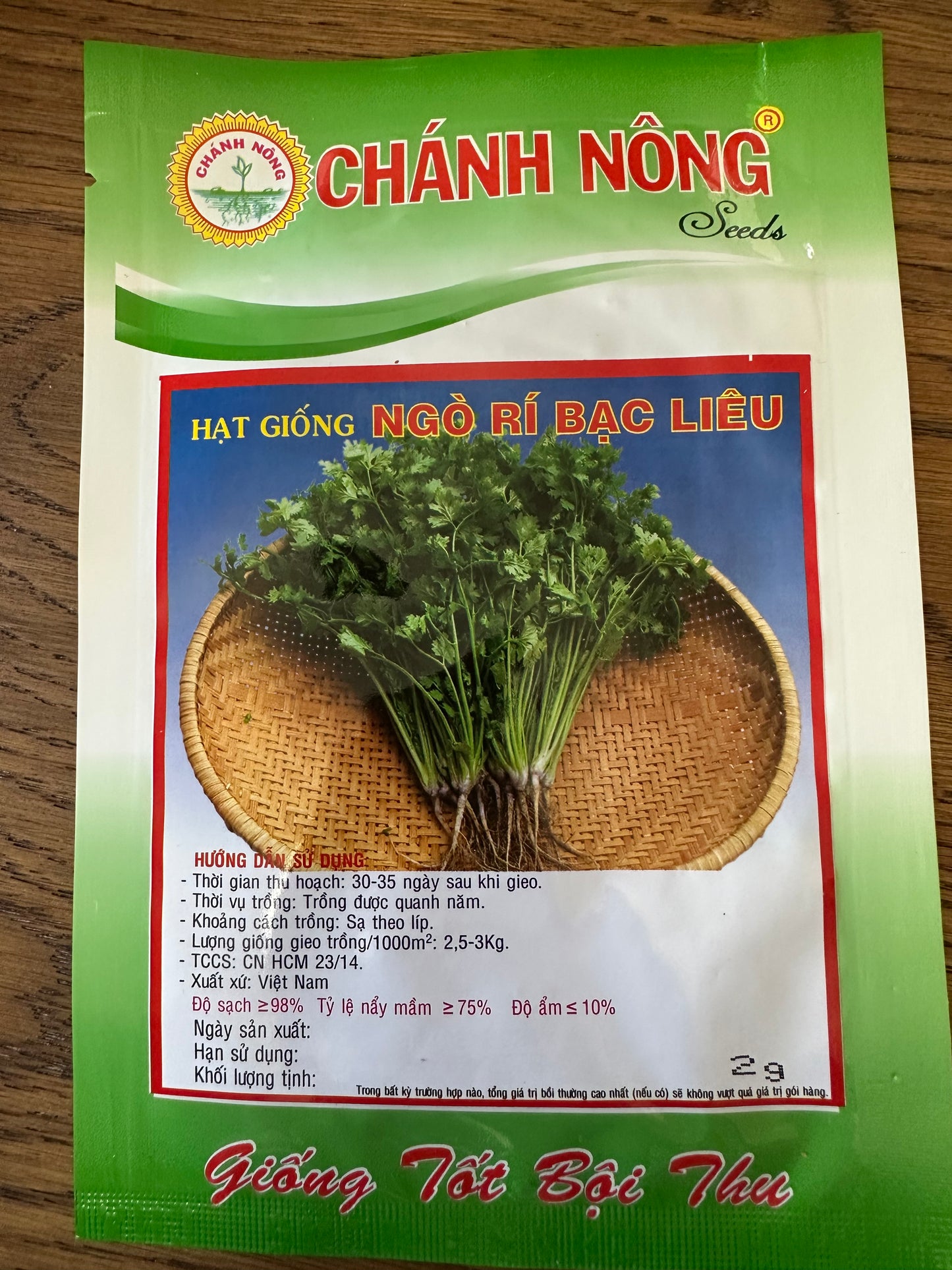 Chánh Nông - Hạt Ngò Rí Bạc Liêu Cao Cấp