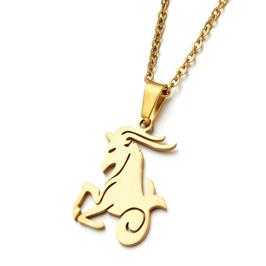 Women's 12 Horoscope Zodiac Sign Gold Silver Color Pendant Necklace Aries Leo Wholesale Dropshipping 12 Constellations Jewelry