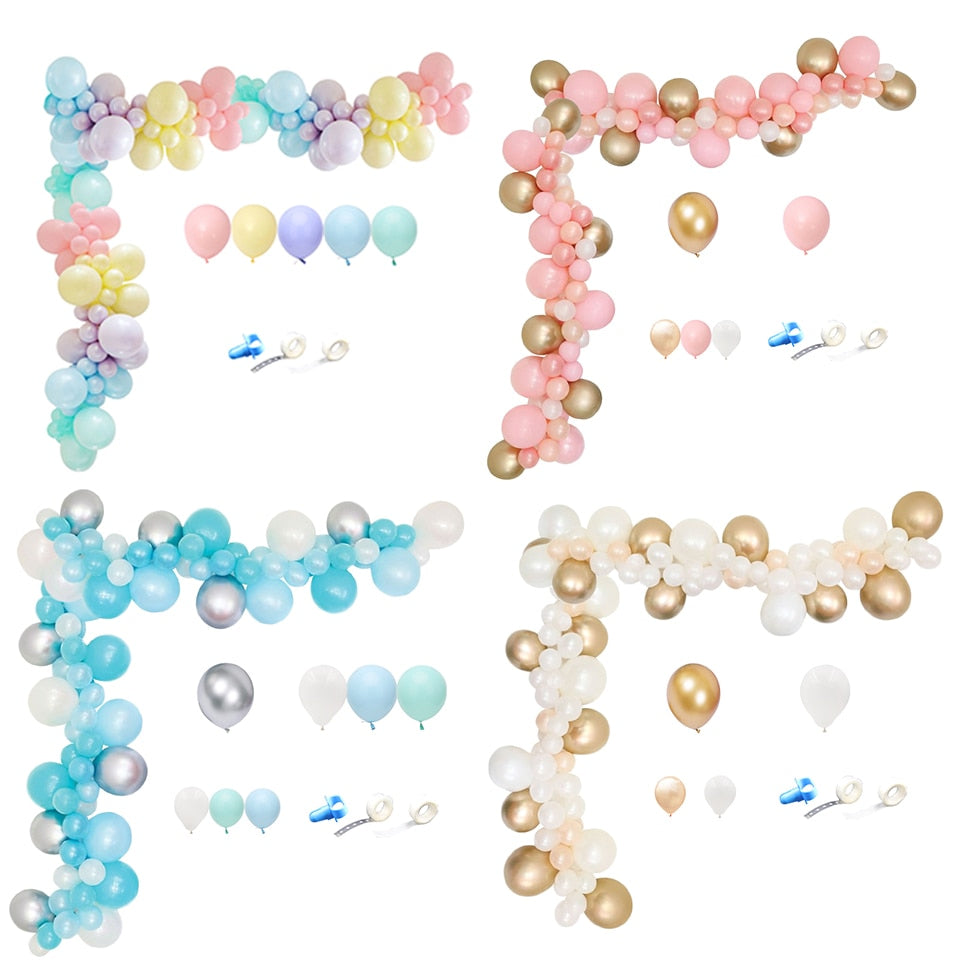 1set Macaron Balloon Arch Grey Pink Balloon Rose Gold Confetti Wedding Party Decoration Baby Shower Gender Reveal Supplies