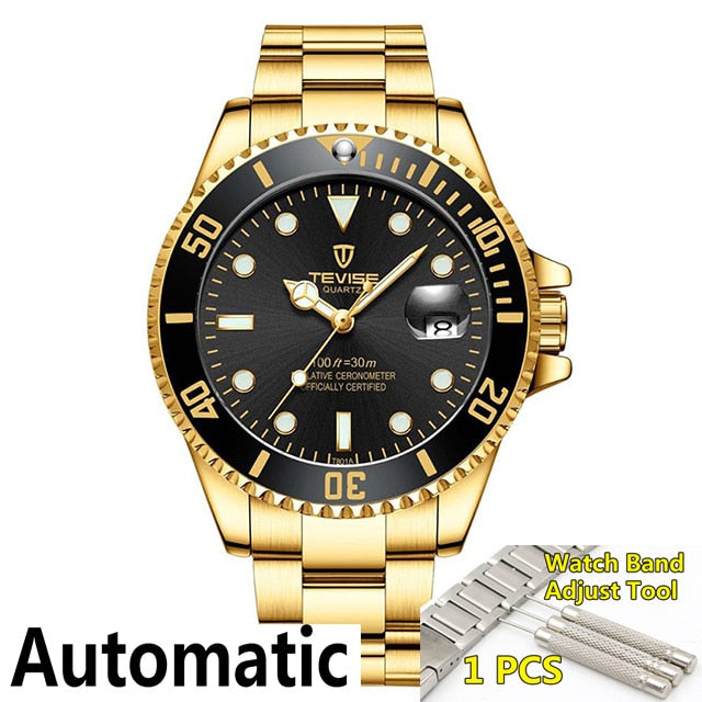 New Famous Brand TEVISE Automatic Mechanical Man Watches Business Men's Stailness Steel Wristwatch Luxury Watch Men Reloj Hombre