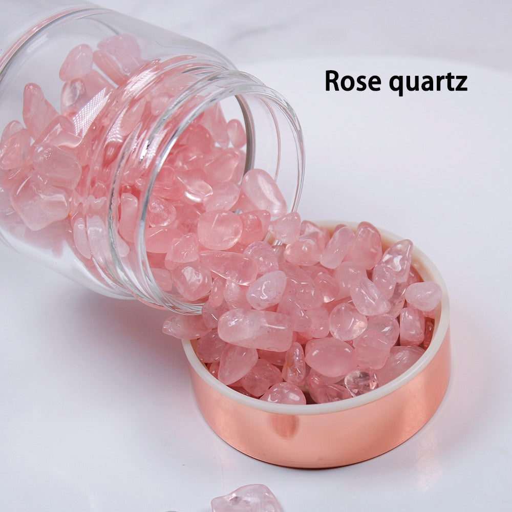 Natural Crystal Elixir Bottles gemstone Glass therapy stone Tea filter filter bottle Healing Crystal Infuser Energy cup