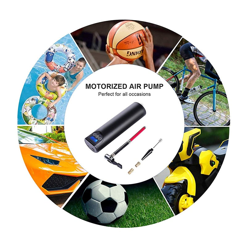 12V 150PSI Rechargeable Air Pump Tire Inflator Cordless Portable Compressor Digital Car Tyre Pump for Car Bicycle Tires Balls