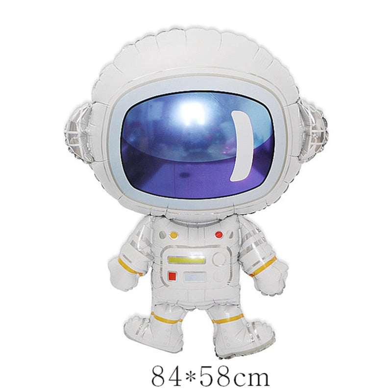 Outer Space Astronaut  Galaxy Themed Balloon Garland Kit Chrome Silver Astronaut Roket Balloon Arch Themed Boys' Birthday Party