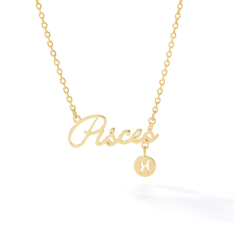 Twelve Constellation Zodiac Necklaces for Women Tiny Letter Choker Necklaces Scorpio Leo Libra Taurus Virgo Gemini Sagittarius