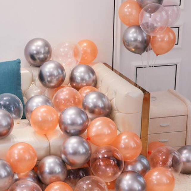 Wholesale 50pcs Chrome Gold Balloon Flashing Metal Balloon Thick Pearly Metal Wedding Decoration Metallic Balloons 10inch 1.8g