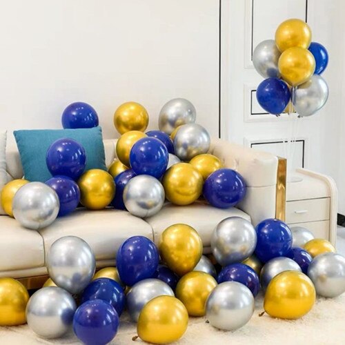 Wholesale 50pcs Chrome Gold Balloon Flashing Metal Balloon Thick Pearly Metal Wedding Decoration Metallic Balloons 10inch 1.8g