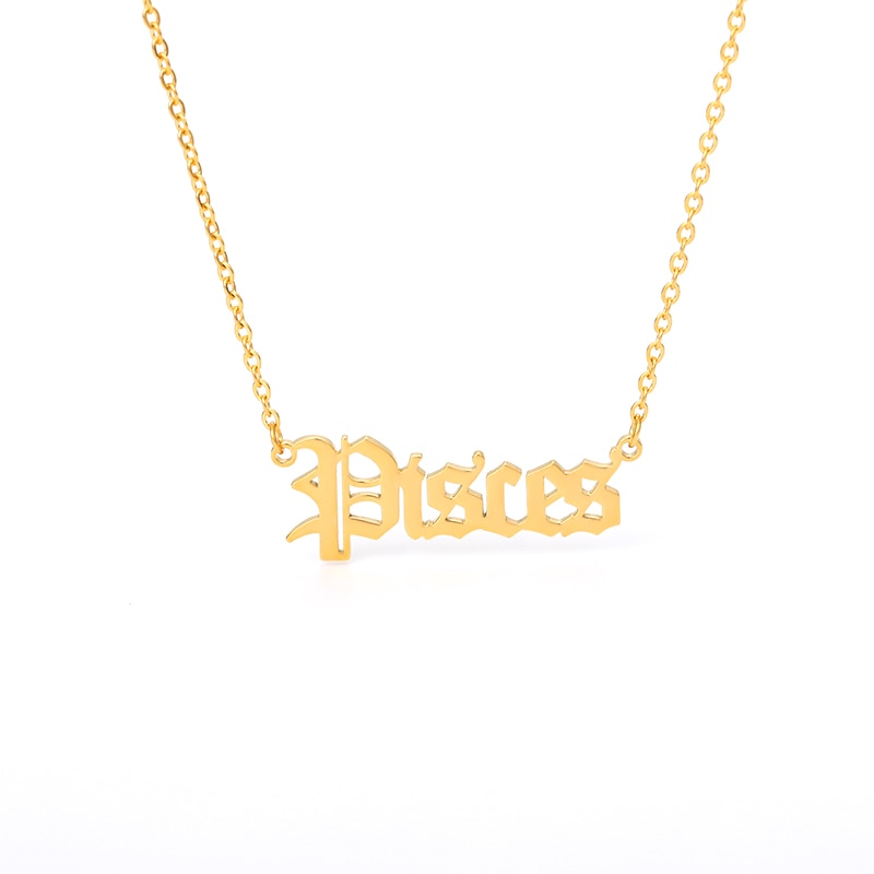 12 Zodiac Sign Letter Constellations Necklace For Women Men Virgo Leo Libra Scorpio Sagittarius Capricorn Aquarius Birthday Gift