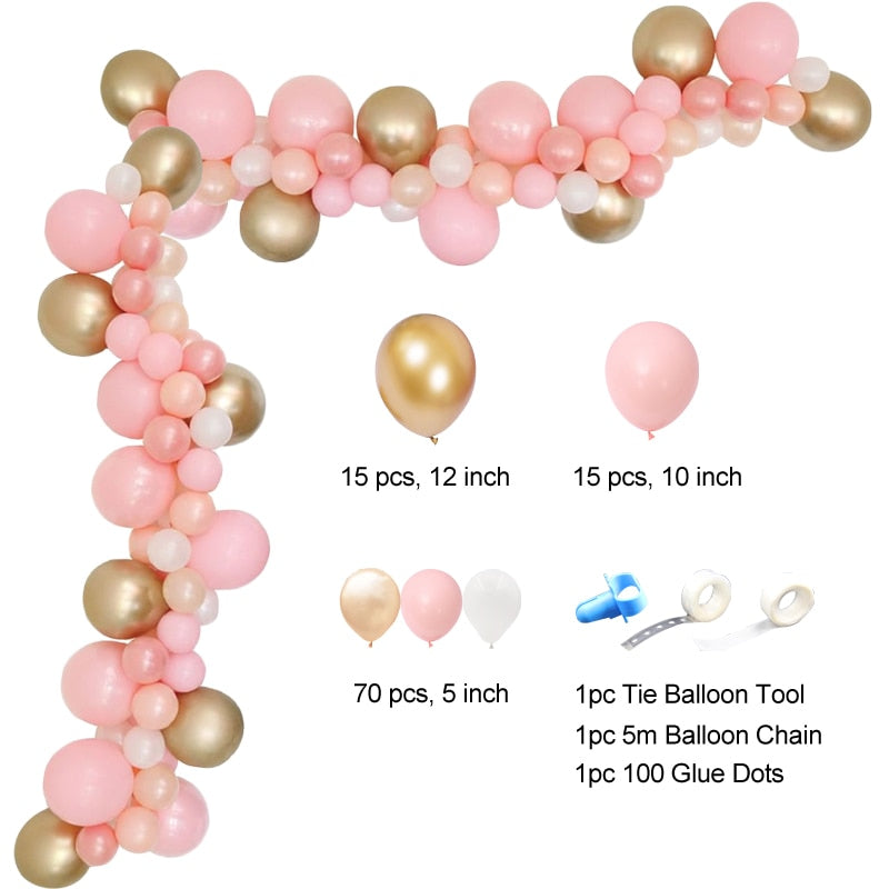 1set Macaron Balloon Arch Grey Pink Balloon Rose Gold Confetti Wedding Party Decoration Baby Shower Gender Reveal Supplies