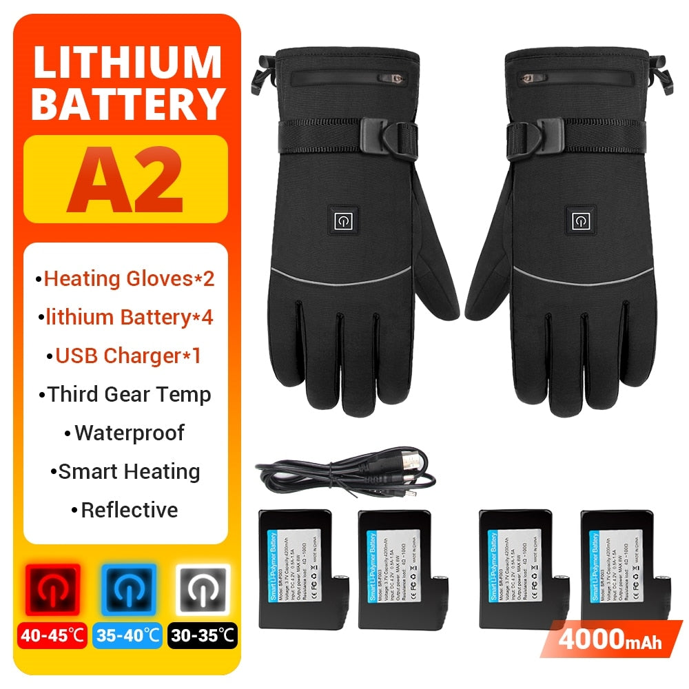 Găng tay xe máy HEROBIKER chống thấm nước, giữ ấm, có màn hình cảm ứng, chạy pin, dành cho đua xe máy, đi xe máy vào mùa đông##
