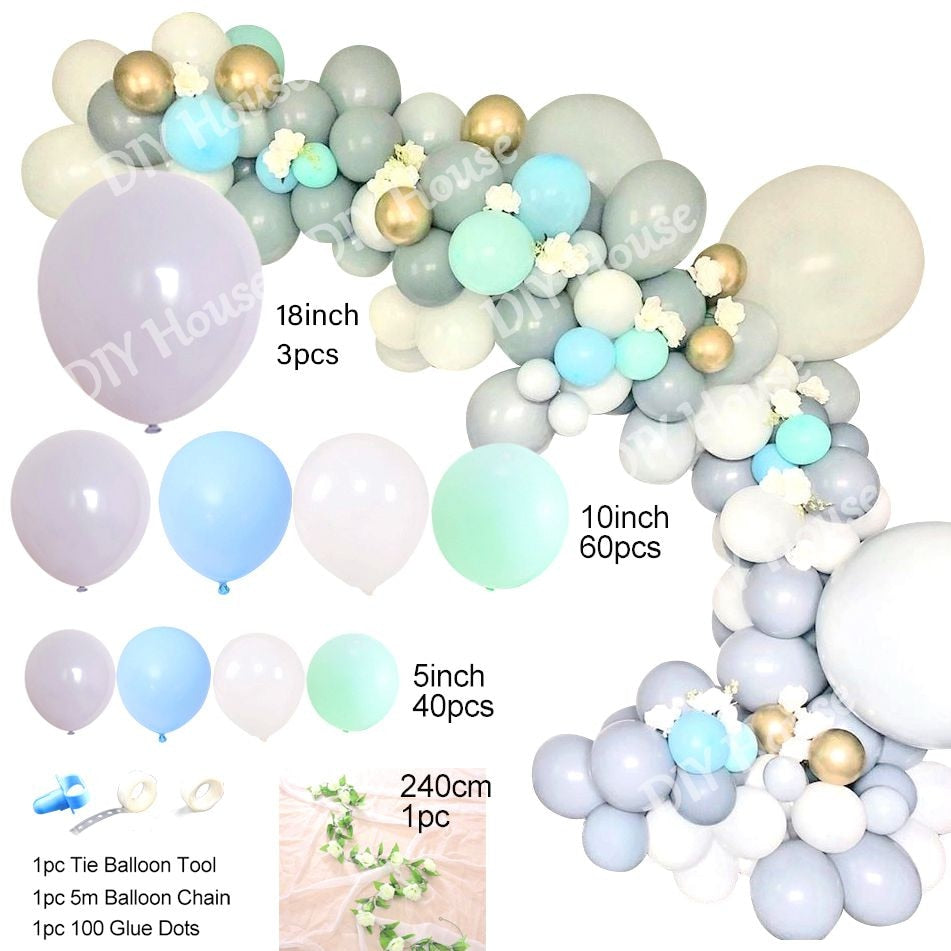 1set Macaron Balloon Arch Grey Pink Balloon Rose Gold Confetti Wedding Party Decoration Baby Shower Gender Reveal Supplies