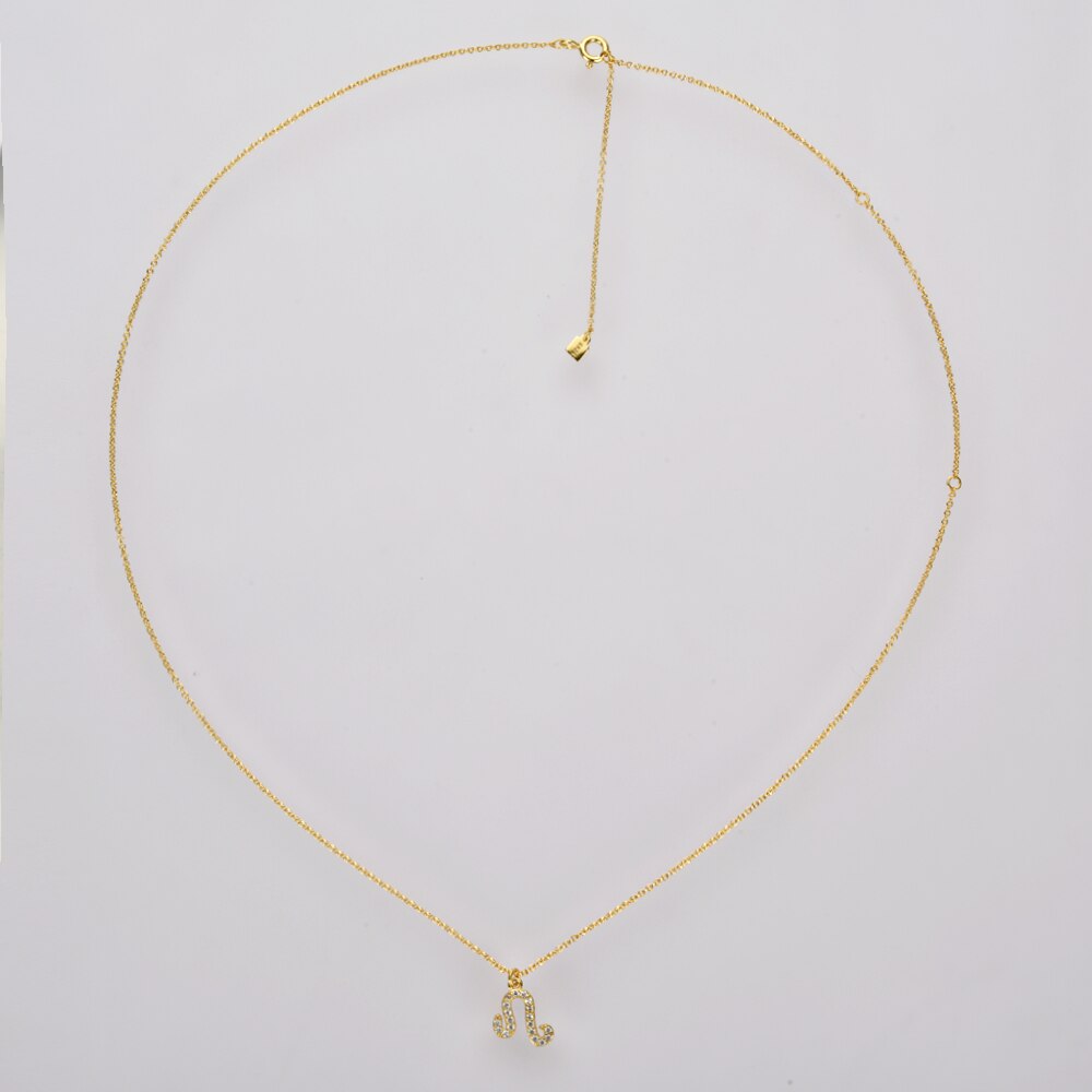 ANDYWEN 925 Sterling Silver Gold 12 Charm Zodiac Pendant Necklace Long Chain Slim Monogram Men Personal Birthday Fine Jewelry