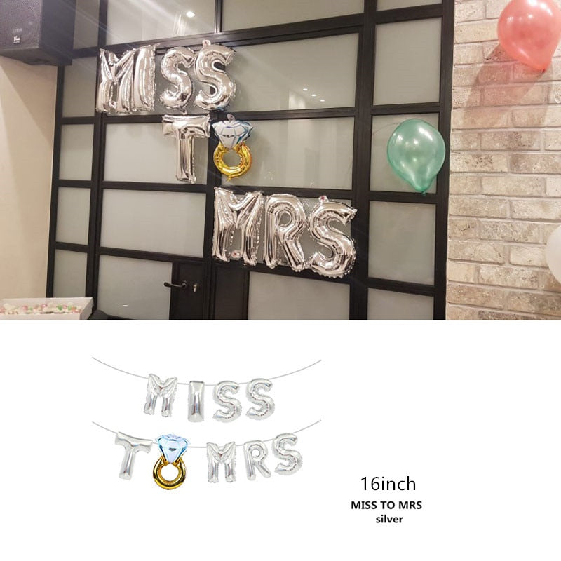 2020 Wedding Decoration Love Balloon Bride To Be Mr Mrs Wedding Balloon Baby Shower Table Decor Bachelorette Party Supplies