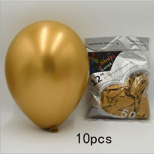 Gold Silver Metal Latex Balloons 18 30 40 50 60 70 Years Number Happy Birthday Anniversary Party Decor Adult Foil Balloon Gift
