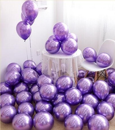 Wholesale 50pcs Chrome Gold Balloon Flashing Metal Balloon Thick Pearly Metal Wedding Decoration Metallic Balloons 10inch 1.8g
