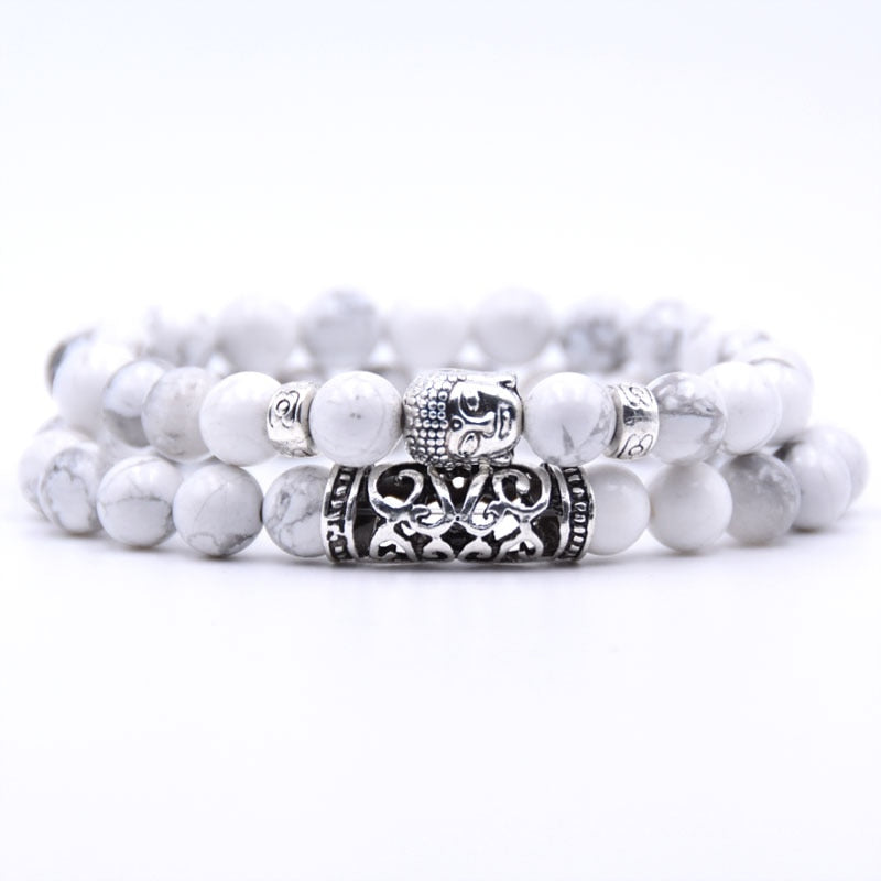 NCRORCN  Men Women Beads Bracelet Beaded Black Lava Stone Prayer Beads Buddha Bracelet sets for Women and Mens Pulseras