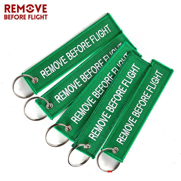 5PCS Remove Before Flight Car Key Chain Red Embroidery Aviation Gifts Keyring Key Tag Holder for Motorcycles Keychain chaveiro