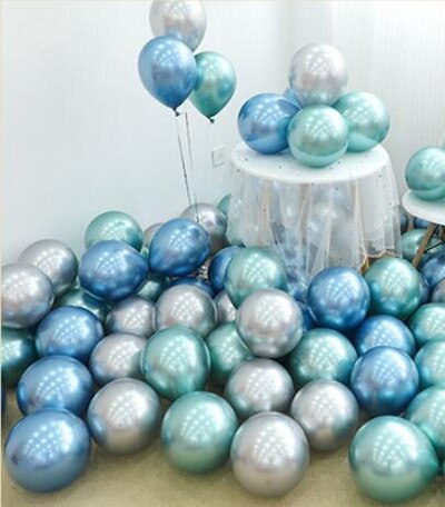 Wholesale 50pcs Chrome Gold Balloon Flashing Metal Balloon Thick Pearly Metal Wedding Decoration Metallic Balloons 10inch 1.8g
