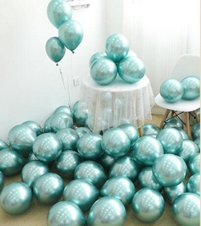 Wholesale 50pcs Chrome Gold Balloon Flashing Metal Balloon Thick Pearly Metal Wedding Decoration Metallic Balloons 10inch 1.8g