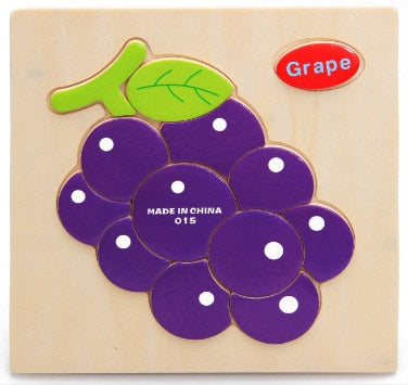 Wooden Montessori Puzzle Sorting Math Animals Fruit Bricks Preschool Learning Educational Game Baby Toddler Jigsaw Puzzles Toys