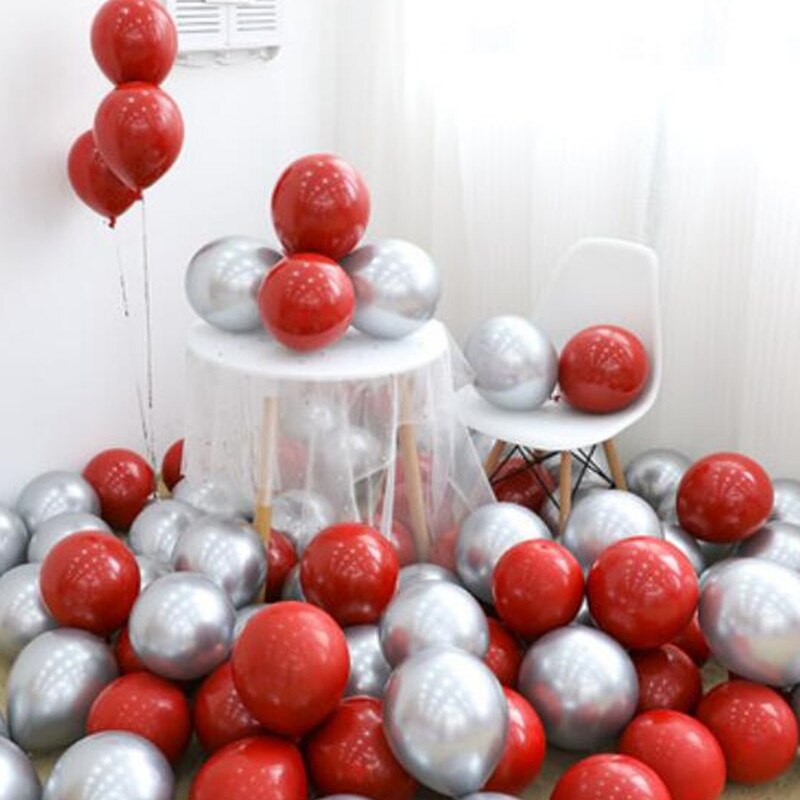 Wholesale 50pcs Chrome Gold Balloon Flashing Metal Balloon Thick Pearly Metal Wedding Decoration Metallic Balloons 10inch 1.8g