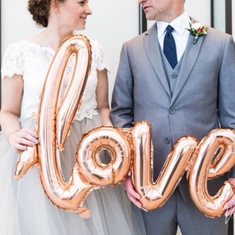 MMQWEC 1pc Red Love Balloons Love Foil Letters Balloon I Love You Heart Baloon Valentine's Day Marriage Wedding Party Decoration