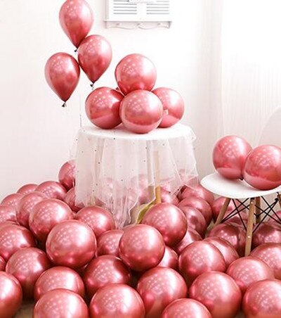 Wholesale 50pcs Chrome Gold Balloon Flashing Metal Balloon Thick Pearly Metal Wedding Decoration Metallic Balloons 10inch 1.8g