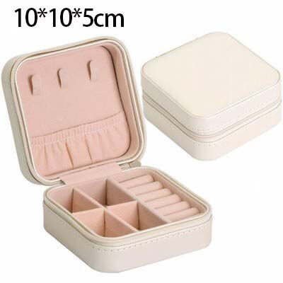 Women's Jewelry Box Travel Jewelry Case  Organizer Display With Mirror Leather Gift Boxes For Women
