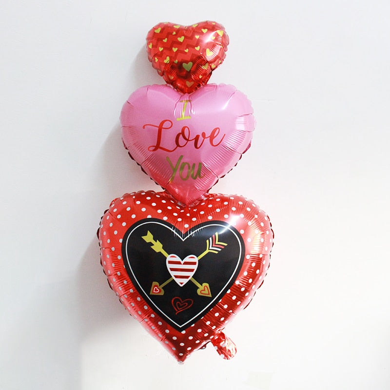 MMQWEC 1pc Red Love Balloons Love Foil Letters Balloon I Love You Heart Baloon Valentine's Day Marriage Wedding Party Decoration